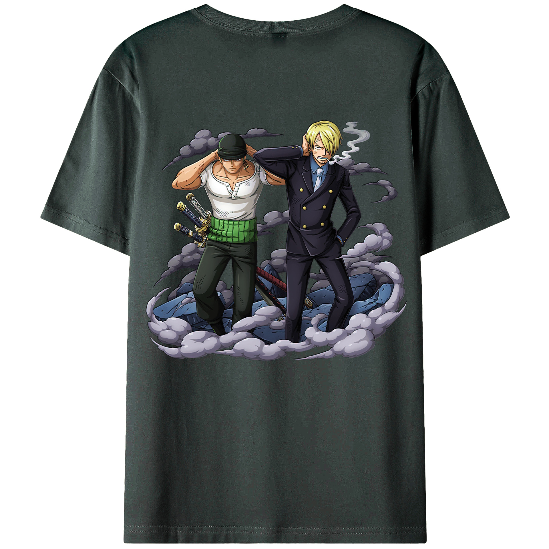 （画像用） ワンピース サンジ ONE PIECE Sanji 綿100％ メンズ半袖Tシャツ（バックプリント） 通気性
